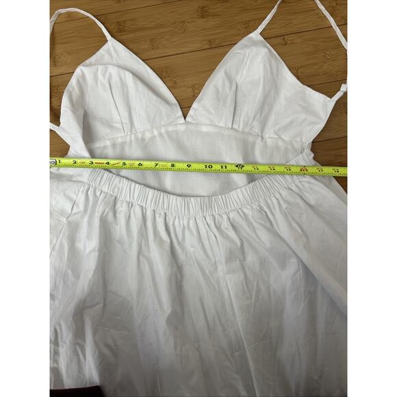 NWT Commense White 100% Cotton Lined Midi Dress Summer Fairy Vacation Sz XL - Picture 4 of 6